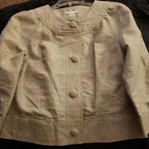 Metallic Tweed Crop Baby Collar Jacket